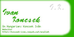 ivan koncsek business card
