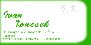 ivan koncsek business card